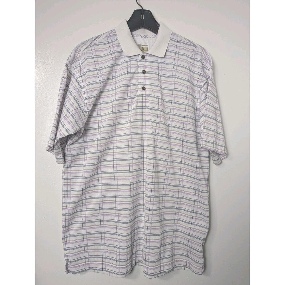 Lone Cypress By Pebble Beach Golf Athletic Polo Men's Size Medium Plaid